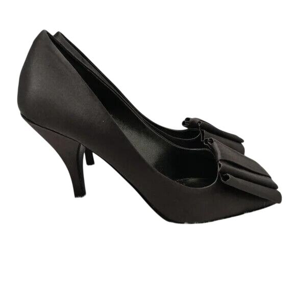 Gray Peep Toe w/ bow accent pump sz9 by Anne Klein - Picture 2 of 7